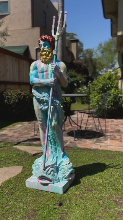 Poseidon God of the Sea Grand-Scale Statue - One-of-a-Kind Custom Art